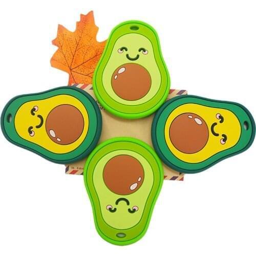 Chenkai 5PCS Silicone Avocado Teethers Food Grade Baby Gifts Cartoon Pacifier Shower Teething Nursing Toy Accessories BPA Free