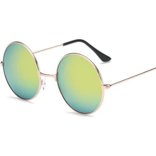 Metal Classic Round Sunglasses Women Brand Designer Retro Glasses Male Female Fashion Colorful Mirror Vintage Gafas De Sol Mujer