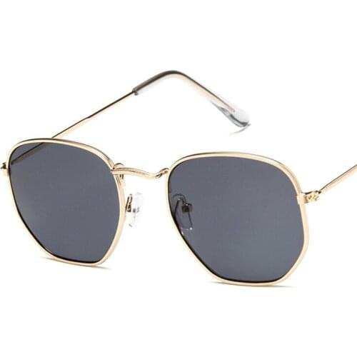 Fashion Sunglasses Women Brand Designer Small Frame Polygon Men Vintage Sun Glasses Hexagon Metal Frame AS073