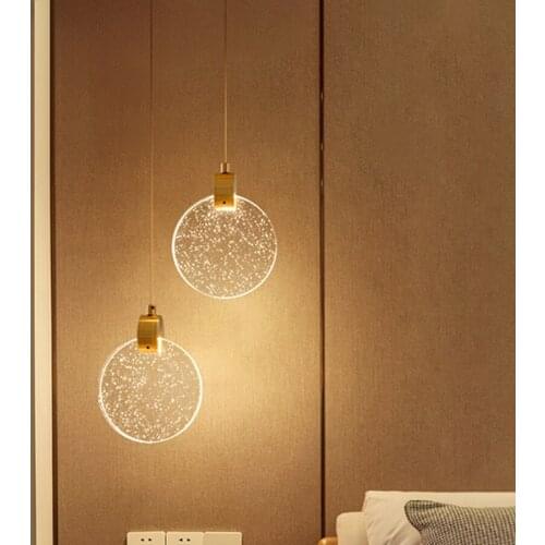 Modern Crystal Led Pendant Lamp Nordic Luxury Dining Room Bar Kitchen Suspension Pendant Light Bedroom Bedside Hanging Lights