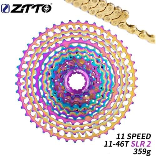 ZTTO MTB Bike 11 Speed 11-46T SLR2 Ultralight Cassette Rainbow k7 11V 46T Sprocket 11S Freewheel HG System For GX X1 NX M8000