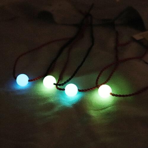 Luminous Necklace Glowing Bead Black Red Rope Creative Lucky Stone Pendant Chain Birthday Gift Jewelry Gifts Party Favors