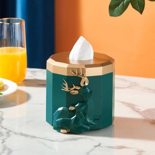 Nordic Animal Tissue Boxes Round Creative Modern Resin Storage Simple Tissue Boxes Table Boite A Mouchoir Household Items DG50TB