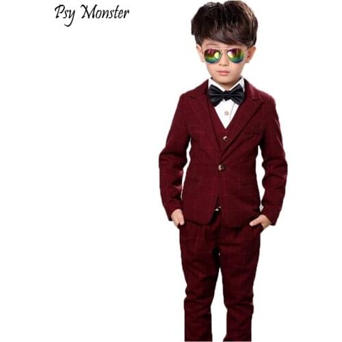 Flower Boys Formal Suit Kids Anzug Wedding Birthday Party Dress Blazer Shirt Vest Pants 4pcs Tuxedo Prom Performance Costume N39