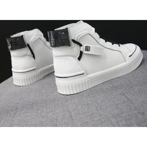 Womens shoes New fashion trend Vulcanized shoes high top color matching leather front lace up shoes girls Four seasons shoelk