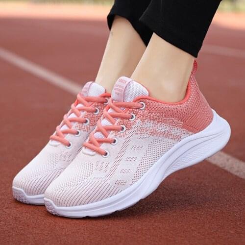 Women Running Shoes Fly Weaving Walking Sneakers Flat Breathable Sport Trainers Outdoor Athletic Jogging Footwear Trending