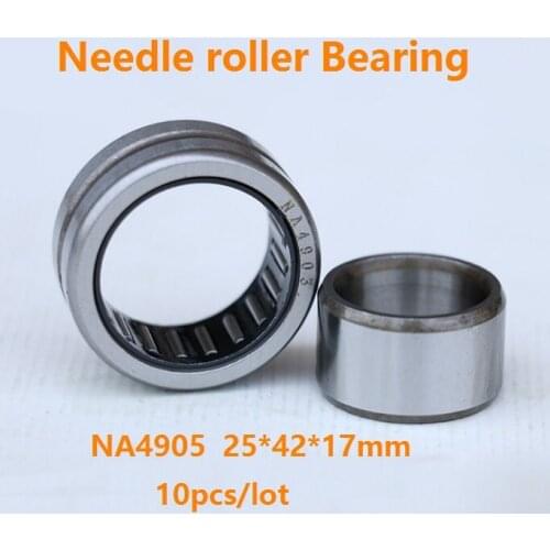 10pcs/lot NA4905 Heavy duty Needle roller Bearing 25×42×17mm Inner ring needle roller bearings with inner ring 25*42*17mm