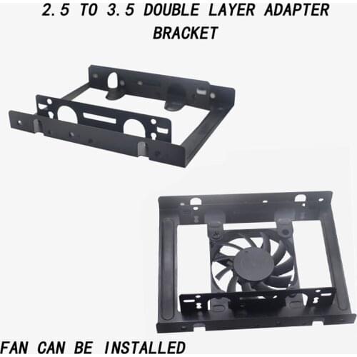 2.5 to 3.5 inch hard drive bay dual-disc ssd solid state drive conversion bracket extraction box can be installed fan