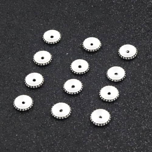 50pcs Antique Color Round Gasket Loose Bead Metal Spacer Beads For Jewelry Finding Hole 1mm Size 9.5mm DIY Jewelry Accessories
