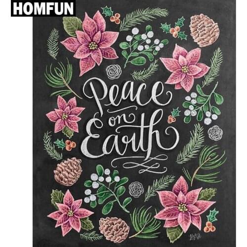 HOMFUN Full Square/Round Drill 5D DIY Diamond Painting "Flower text" Embroidery Cross Stitch 5D Home Decor Gift A06292