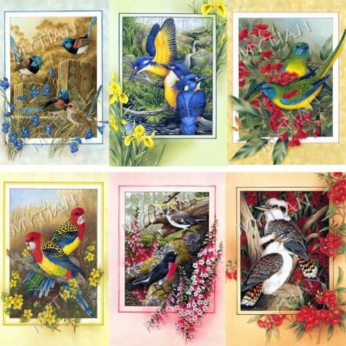 Tree birds 5D diy Needlework diamond embroidery pattern animals full resin diamond painting 3d cross stitch kits mosaic decor