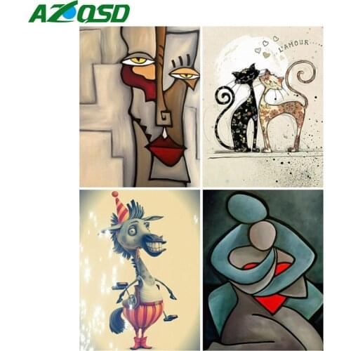 AZQSD Diamond Art Embroidery Abstract Mosaic 5D Handmade Diamond Painting Cartoon Cross Stitch Rhinestones Sale Decor For Home