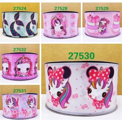 Free shipping 50 yard cartoon printed grosgrain ribbon 27530