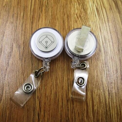 Baseball Diamond ID Badge Reel for Docter Nurse Teacher Student retractable recoil id badge holder work fun