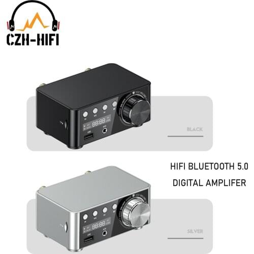 Set Brand New APPJ Mini HiFi Bluetooth 5.0 Digital Amplifier Stereo AMP USB TF Card Player Home Desktop Audio AUX Input 50Wx2