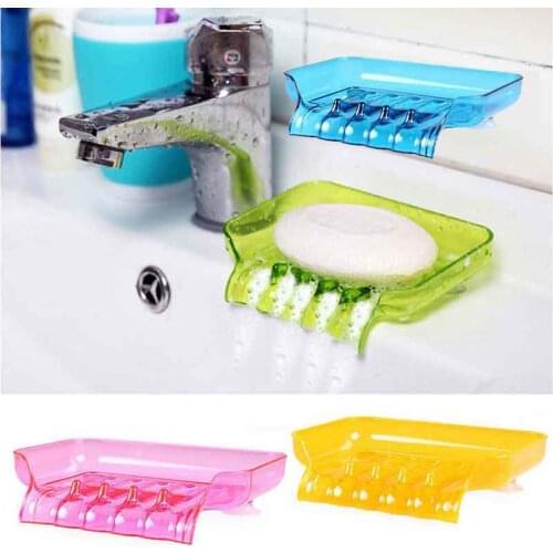 Colorful Flexible Waterfall Soap Holder Tray Drain Holder Bathroom Shower Soap Dish Tray Storage Four Color For Choose