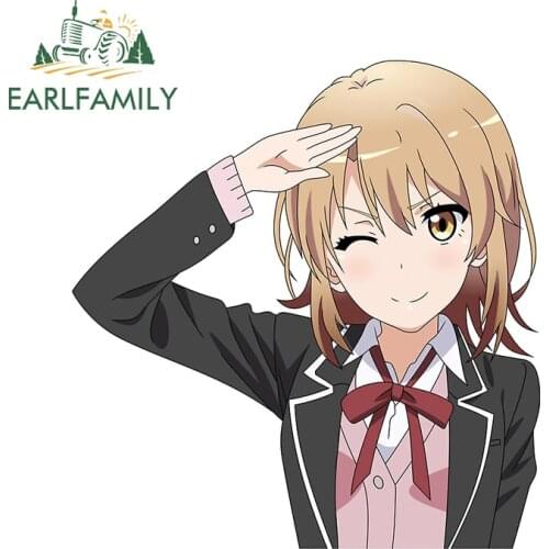 EARLFAMILY 13cm x 12cm for Oregairu Iroha Fine SUV Car Stickers Anime Personality Creative Waterproof Scratch-proof Decal
