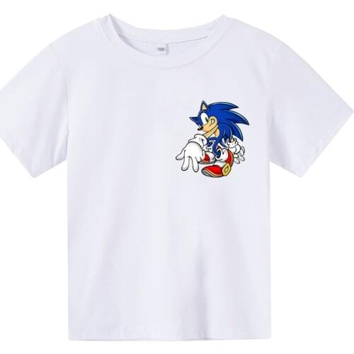100% Cotton Material Sonic T Shirt Baby Tops Boy Girl Cotton T Shirt Short Sleeves Children Cool Comfortable Clothes Crew O-Neck