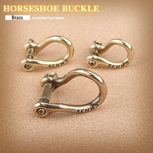 Japan imported brass horseshoe button key ring U button wallet button hand screw D button hardware accessories brass