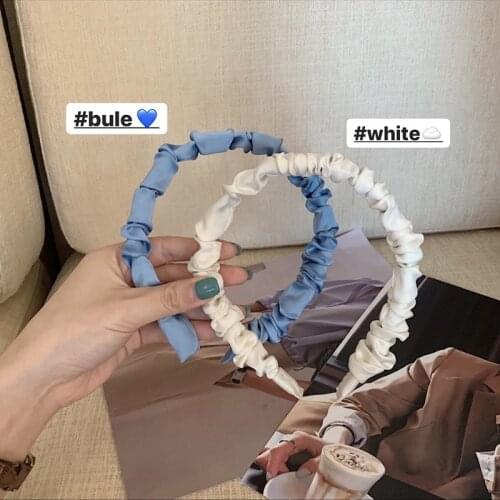 Korean version of ins thin edge folds sweet and simple headband knocking fairy temperament hairhoop net red hair accessories