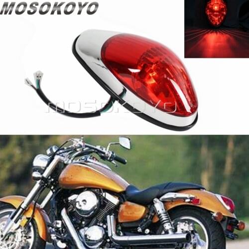 Red/Chrome Motorcycle Taillights Brake Stop Tail Lights for Honda VTX Shadow Valkyrie Aero Sabre Ace Tail Lamp