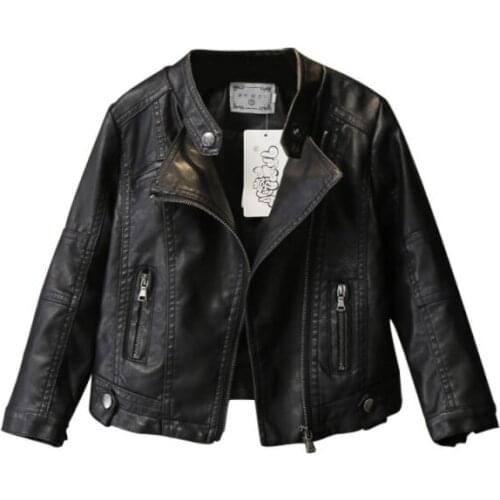 Jacket For Girls Boys PU Leather Biker Moto Jackets Winter Autumn Kids Children Windbreaker Coat Baby Clothes Winter