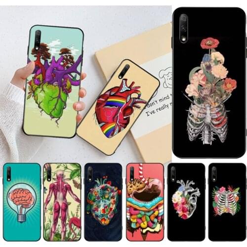 Medical Human Organs Brain Meridian Kidney Art Soft black Phone Case for Huawei Honor 30 20 10 9 8 8x 8c v30 Lite view pro