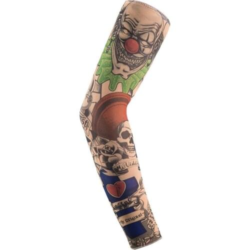 Motorcycle Cycling 3D Tattoo Arm Sleeve Pennywise Dragon Skull Wolf Buddha Outdoor UV Protection Bike Bicycle Ridding Basketball