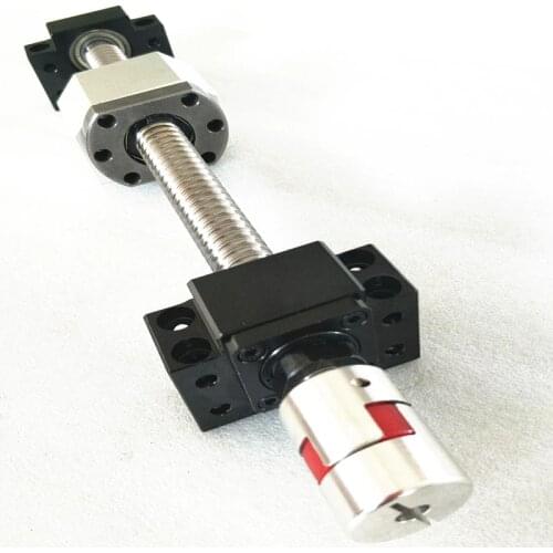 CNC Ball screw Set: ballscrew DFU 2005 with end machining 600mm & ball nut DFU2005&nut housing DSG20H+supporter BK15 BF15