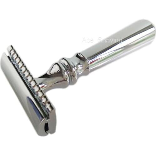 Stainless Double Edge Safety Razor Mens Grooming Barber Beard Shaving Kits Rotating Head DE Blade