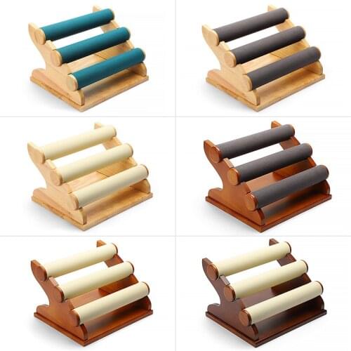New Products Jewelry Display Stand Solid Wood Bracelet Bracelet Jewelry Storage Rack Bracelet Rack Detachable Ladder Rack