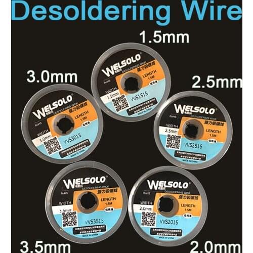 2018 New 5PCS Desoldering Wire Braid Solder Remover Wick Wire PCB IC Chip Repair Tool