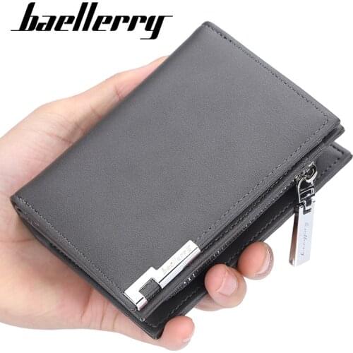 New mens short wallet pu leather fashion card bag large capacity zipper wallet mens purse men wallet for credit cards comfort
