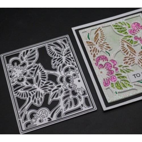 Flower Butterfly Die Cut Christmas Rectangle Metal Cutting Dies Stencil Scrapbooking Paper Cards Stamps And Dies 2019 New Craft