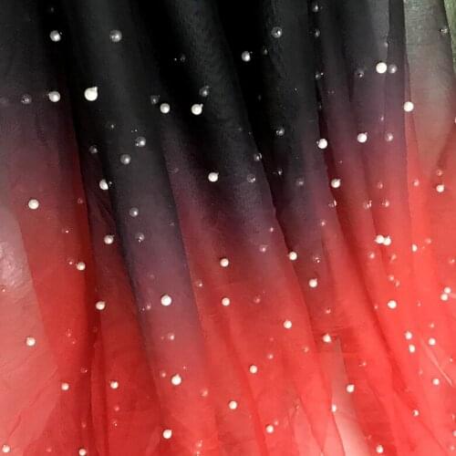 Wholesale Gradient Pearl Mesh Stages Wedding Dress Fabric DIY Veils Fabric 5 Yards/Lots