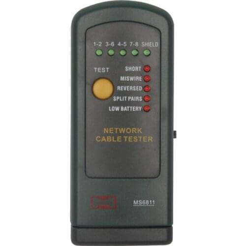MASTECH MS6811 Handheld Network Cable Tester Detector Ethernet Twisted Pair Cable Test RJ45, 10BaseT, T568A, T568B