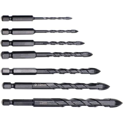 Hex Tile Drill Bits Hole Opener for Glass Ceramic Concrete Hole Opener Hard Alloy Triangle Bit Tools 3/4/5/6/8/10/12MM