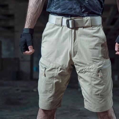 Outdoor Summer Men Breathable Tactical Short Trousers Quick-Drying Military Fitness Climbing Trainning Waterproof Cargo Shorts