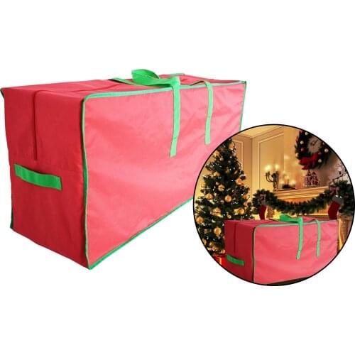 Christmas Tree Storage Bag 600D Oxford Cloth Reinforced Wide Handle Double Sleek Zipper Dustproof Outdoor Garden Organizer