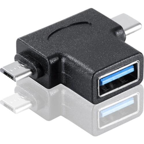 Angled USB C OTG cable adapter 2-in-1 Micro USB USB-C to USB 3.0 A female OTG converter for Android Google Nexus Samsung Galaxy