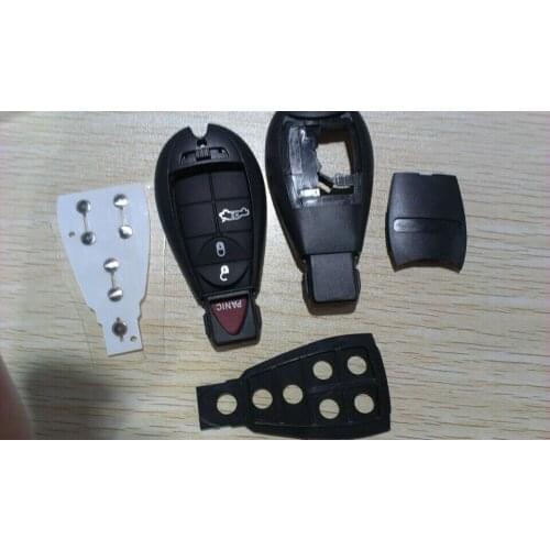Smart Remote Key Shell 3+1 Button Keyless Entry Fob for Dodge Chrysler + With Uncut Blade 4 Buttons FOB Case