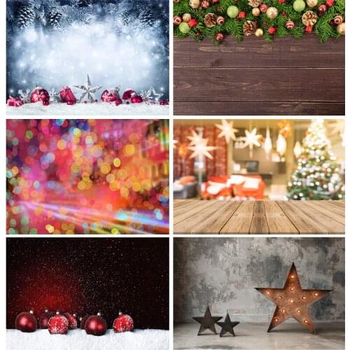 SHUOZHIKE Vinyl Custom Christmas Theme Photography Backdrops Bokeh Wooden Boards Photo Background Studio Props 21527JPR- 01