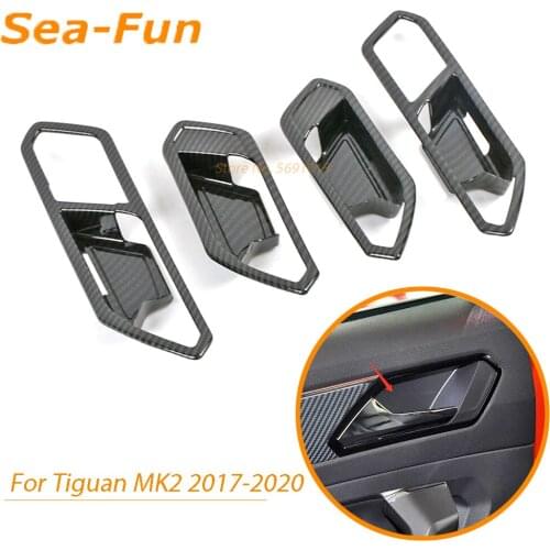 For Volkswagen VW Tiguan MK2 2017 2018 2019 2020 Inner Door Bowl Decoration Cover Trims Frame Sticker Chrome Car Accessories