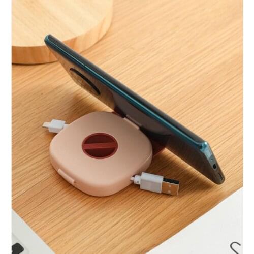 1pc Rotating Cover Round Earphone Wire Box Organizer Data Line Cables Storage Case Container Headphone Protect With Storage Bag