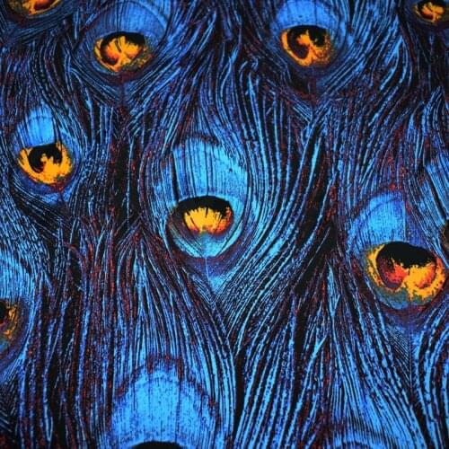 South Korea wind cross peacock float to paint stretch satin cotton fabric for dress bag pillow DIY patchwork tissu tissus telas