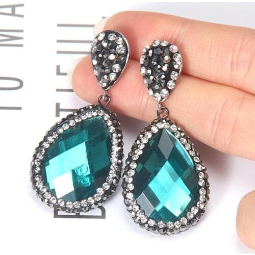 Rhinestone Edging Rhombus Dangle Earrings For Women Fashion 2020 Elegant Earring Jewelry Holiday Gift Sweet Accessories