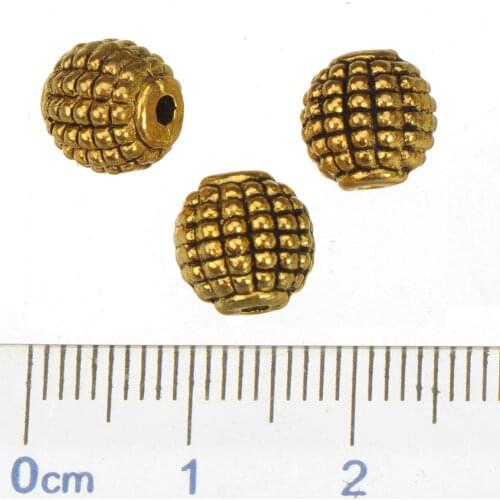 Gold beads ball diy beadwork necklaces bracelet handicraft ball metal jewelry components womans accesories needlework 9mm 30pcs