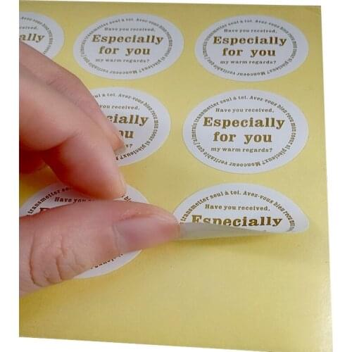 1200pcs/lot Round White 'Especially For You' Kraft paper Sticker for Handmade Products Gift sealing packaging label