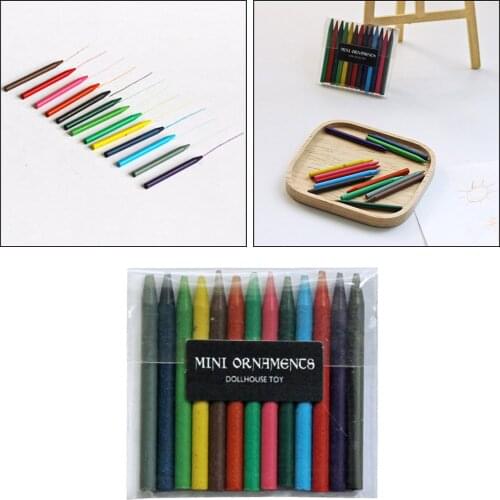 13x 1/12 Doll House Mini Color Pencil Baby Doll Bedroom Scene