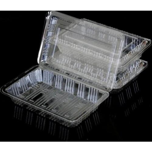 19*12*4.5cm Disposable Plastic Transparent Box Sushi Cake Fruit Salad Food Packaging Box Take Out Container SN1486